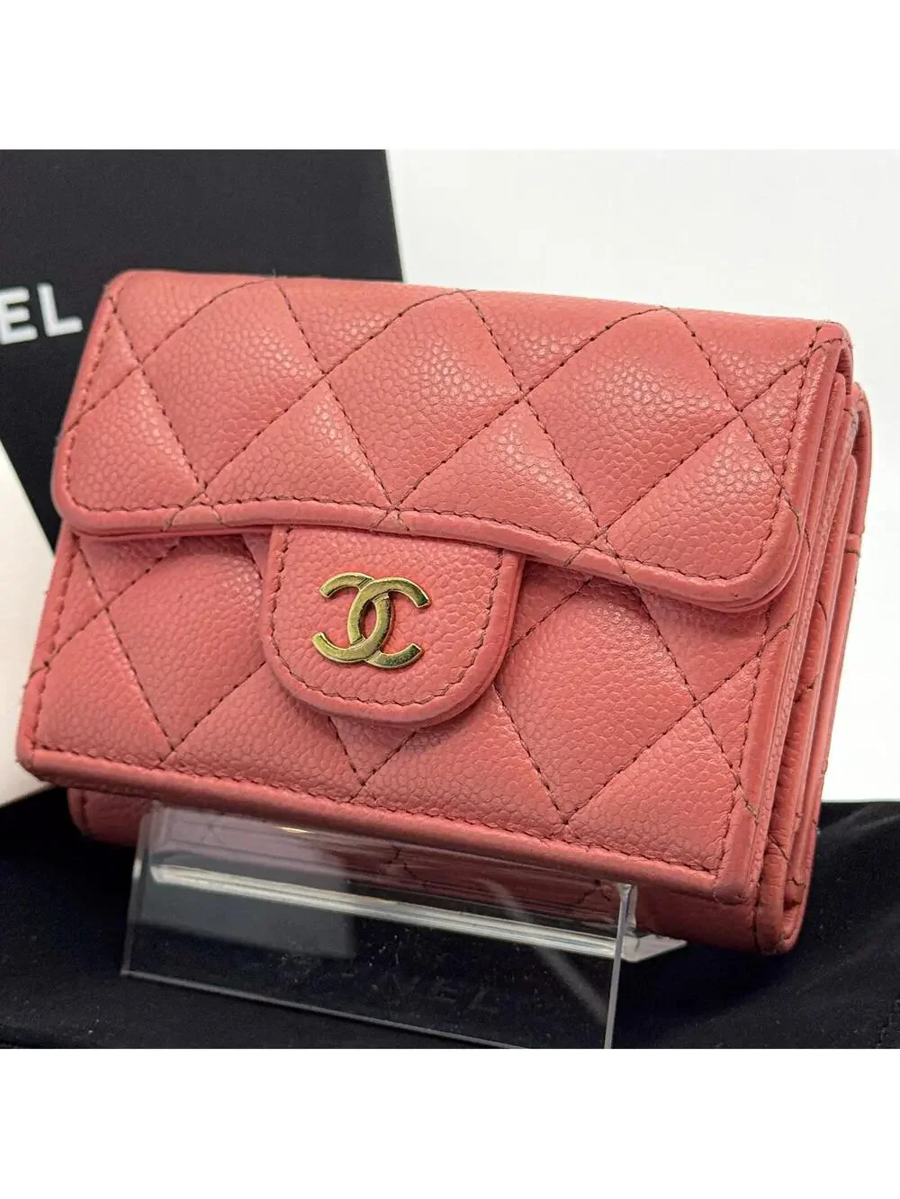 Chanel Matelasse Tri-Fold Wallet Caviar #284544C59B